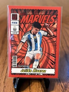 2023-24 Donruss FIFA Soccer Net Marvels Red #2 Julian Alvarez - Argentina - Picture 1 of 2