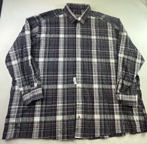 Casa Moda 6XL Big & Tall Plaid Cotton Blend LS Shirt Multicolor Romania NEW - Picture 1 of 16