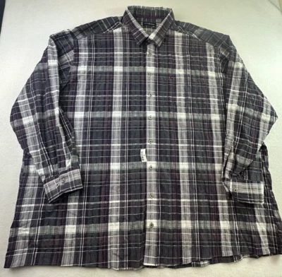 Casa Moda 6XL Big & Tall Plaid Cotton Blend LS Shirt Multicolor Romania NEW - Image 1 of 4