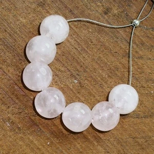 Cuentas redondas lisas de cuarzo rosa briolette naturales sueltas para hacer joyas - Imagen 1 de 3