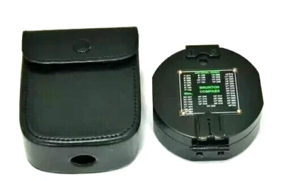 Brújula Brunton geológica hecha a mano con estuche de cuero artículo de trabajo Foto 1 de 4