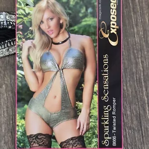 Exposed By Magic Silk Womens Twisted Romper in Metallic Gold size S/M (R8) - Picture 1 of 5