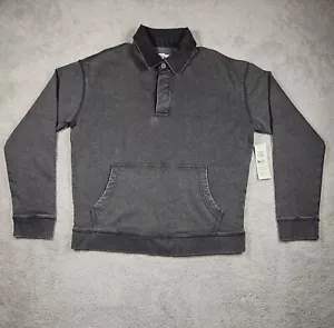 No Boundaries Mens Size Small (34-36) Pullover Rugby Sweater Acid Wash Black NWT - Picture 1 of 15