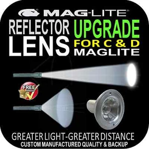 MAGLITE UPGRADE REFLECTOR LENS for FLASHLIGHT TORCH C & D SIZE PATENTED DESIGN - Picture 1 of 6