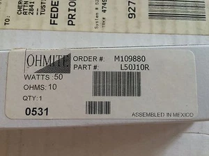 OHMITE Widerstand 50W 10 OHM L50J10R Neu in OVP - Bild 1 von 2