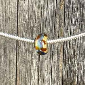 Ocean Deep Stripe Stripes Glass New Silver European Charm Bead fit for bracelet - Picture 1 of 1