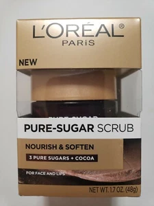 L'OREAL PURE-SUGAR SCRUB NOURISH & SOFTEN 1.7 oz. 3 sugars + Cocoa - Picture 1 of 10
