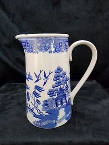 SPODE BLUE WILLOW Pitcher 8" - Picture 1 of 3