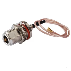 New 50Ω N Female Bulkhead with O-ring to U.FL RF Pigtail Cable RG178 20cm - Picture 1 of 3