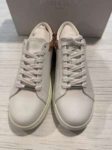 Zapatilla deportiva Jimmy Choo Rome Glitter blanca para mujer talla UK 5 EU 38 RRP £450 #I854 - Imagen 1 de 10