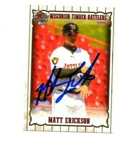 Matt Erickson signed autographed 2019 Wisconsin Timber Rattlers team card d