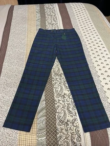 Neu Brooks Brothers Milano schwarz Uhr kariert vorne flach Baumwolle Anzughose 33/32 - Bild 1 von 13