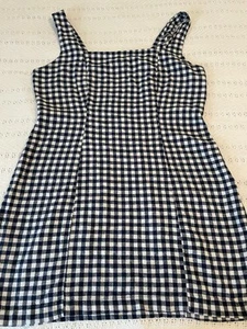 Old Navy Kleid xl Navy Check Gingham Leinen Mini Sommerkleid Stretch - Bild 1 von 6