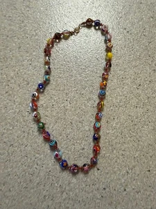 Collana di perle in vetro millefiori di Murano Antica Murrina Venezia 19" - Foto 1 di 4