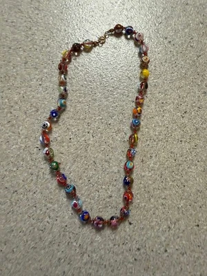 Collar de cuentas de vidrio Antica Murrina Venezia Murano Millefiori 19" Foto 1 de 4