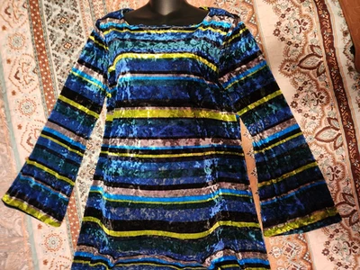 Мод ретро 24,25 совершенно итальянский длинный бархат Италии размер 46 дизайнерское платье подходит M 8/10 - Изображение 1 из 4