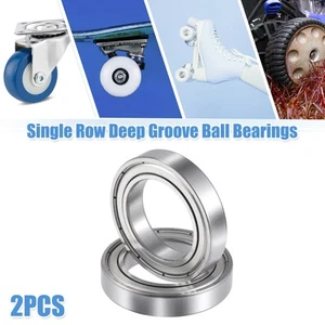 2 Pcs 30x47x9mm 6906ZZ Car Single Row Deep Groove Ball Bearings Silver Tone - Picture 1 of 7