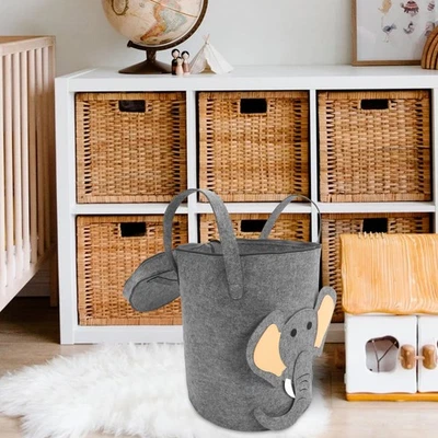  Spielzeugaufbewahrungs Korb Wäschesammler Filz Kinder Wäschereikorb Wäschekorb - Bild 1 von 4