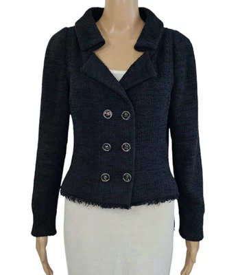 Chaqueta Blazer Chanel Resort 2013 Azul Marino Muescas Bouclé 40 M Foto 1 de 4