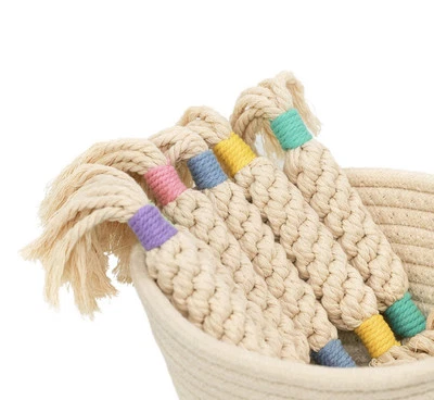 Macrame 糖果狗绳玩具,手工绳子玩具狗用 — 第 1/4 张图片