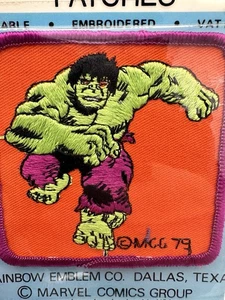 Vintage 1979 Super Hero Patches THE INCREDIBLE HULK Marvel Embroidered Patch NEW - Picture 1 of 6