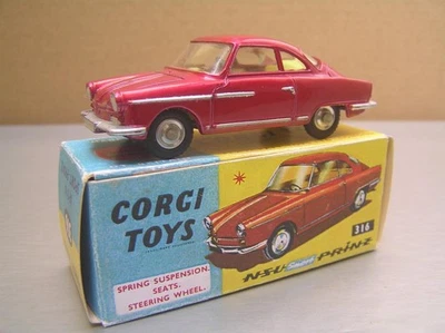 Corgi Toys 316 NSU Sport Prinz made in Great Britain Mint in Reproduction Box - Image 1 of 4