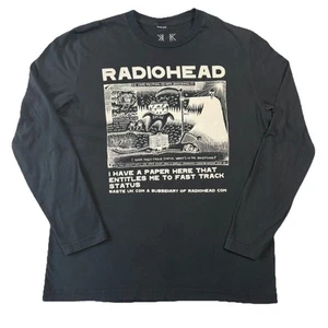Vtg 2000 Radiohead 'Ice Caps' Stanley Donwood WASTE Long Sleeve T-Shirt XL/L - Picture 1 of 9