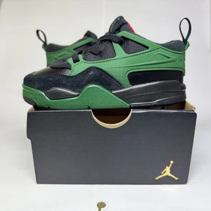 Jordan 4 RM (TD) schwarz/Varsity Red-Gorge Green, Größe 10C Kleinkind neu im Karton - Bild 1 von 8