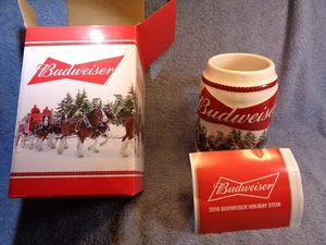 Vintage 2016 Budweiser Sammler Stein DEZEMBER EXKURSION Clydesdales Winterszene - Bild 1 von 16