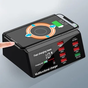 Multi USB 8-Port Fast Desktop Charger Charging Station, Quick Charge 3.0 - Picture 1 of 7