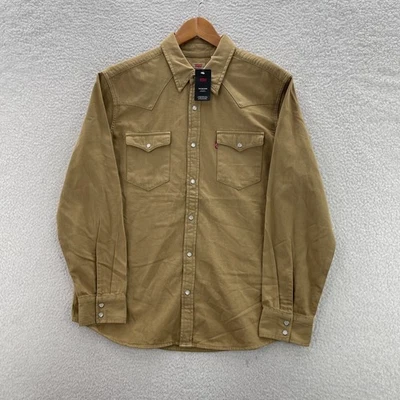 Levis Shirt Mens XL Tan Denim Western Standard Fit Pearl Snap Yoke Cowboy Rodeo - Image 1 of 4