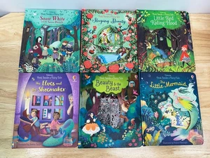 Usborne Books Peek Inside A Fairy Tale Lot of 6 Snow White Beauty Beast Mermaid - Bild 1 von 24
