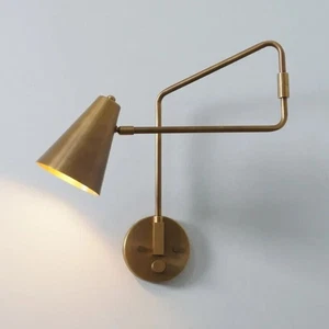 Stilnovo Style Pair Light Articulated Sconce Mid Century Brass Wall Lamp - Picture 1 of 4