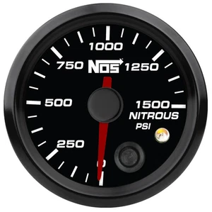 NOS 15939NOS Nitrous Pressure Gauge 2-1/16 in. Diameter 0-1500 psi 270 Degree Sw - Picture 1 of 10