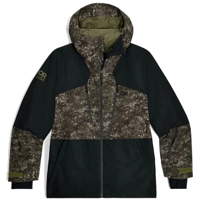 Chaqueta de invierno para hombre Outdoor Research Powderverse, estampado de granito verde Ranger/azul Foto 1 de 4