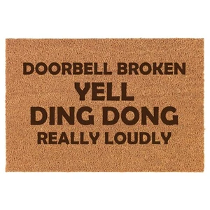 Kokos Fußmatte Eingang Fußmatte lustige Türklingel gebrochen schreien Ding Dong wirklich laut - Bild 1 von 2