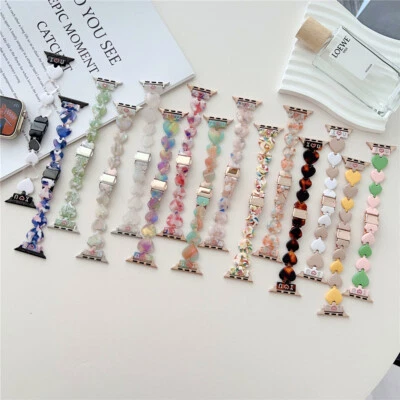 Colorful Resin Bracelet Band for Apple Watch 11 10 9 8 7 6 5 SE 41/42/44/45/46mm - Image 1 of 4