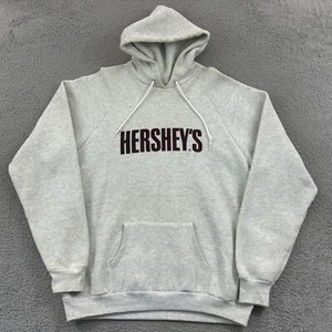 Vintage Hersheys Sweatshirt Mens 2XL Gray 90s Hoodie Chocolate World Pullover - Picture 1 of 9