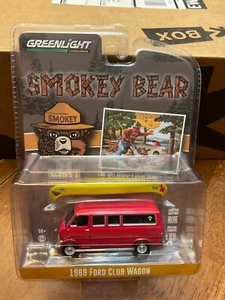 Greenlight Smokey Bear series 1969 Ford Club Wagon van with Canoe - Picture 1 of 1