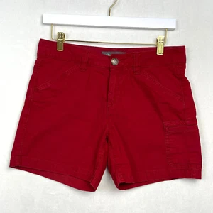 Eddie Bauer Stretch Cargo Shorts Red, Size 4 Women's Mid Rise Long Shorts - Picture 1 of 8