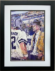 LeRoy Neiman "Roger Staubach - Tom Landry" NEW CUSTOM FRAMED Dallas Cowboys NFL - Picture 1 of 3