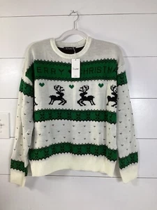 Simplee Strick Weihnachtspullover Rentier Herzen Damen Größe Small Neu mit Etikett Pullover - Bild 1 von 6