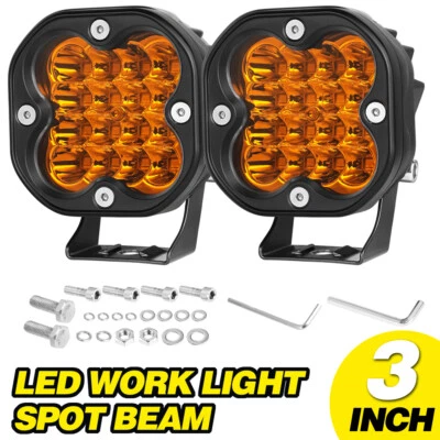 3" Amber Driving Fog Lights Backup Ditch Pod Offroad Motor Truck for Ford Bronco - Image 1 of 4