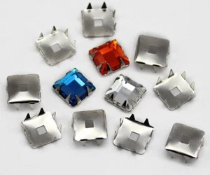 12 x 12 mm quadratische Tiffany Fassungen - 36 Stück - Silber - Bild 1 von 1