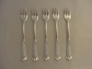 LOTTO 5 FORCHETTE VINTAGE INTERNAZIONALI ALBANY PIATTO ARGENTO FRUTTI DI MARE/COCKTAIL *196 - Foto 1 di 4