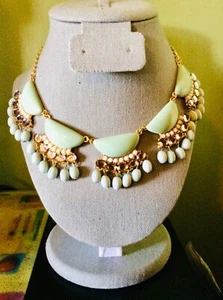 NY signed Blue Statement Bib Necklace - Picture 1 of 5