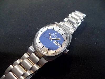Bulova Accutron, diapason 2182G, perfettamente funzionante, blu, 1973 ca. - Immagine 1 di 4