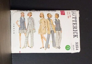 1960's Butterick # 5354 Misses SIZE 14 Coordinates Jacket Vest Skirt & Pants - Picture 1 of 2