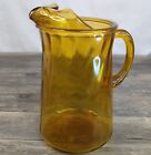 Vintage 1960?s Bartlett Collins Indiana Amber Swirl Glass Pitcher With Ice Lip
