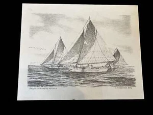 John Moll Print "Skipjacks Dredging Oysters" - Picture 1 of 3